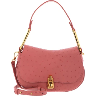 Afbeelding van COCCINELLE Leren Handtas Schoudertas Magie Ostrich Handbag Camelia Roze