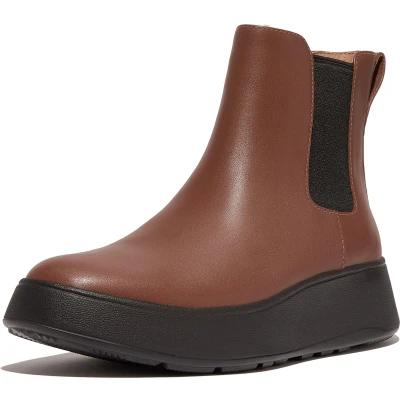 Afbeelding van Fitflop F Mode Leren Flatform Chelsea Boots voor dames, Rijk Bruin, 42.5 EU