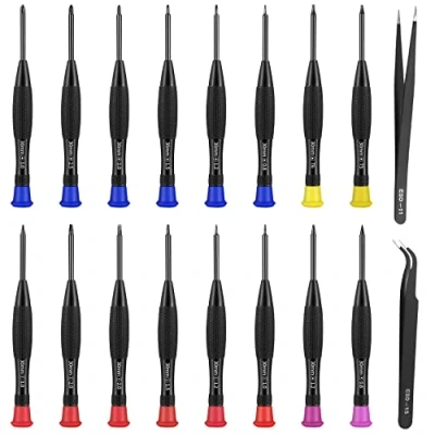 Afbeelding van 18 in 1 schroevendraaierset, kleine magnetische precisie fijne schroevendraaier voor horlogemakersgereedschap, fijnmechanica, brillen, horloges, fijn gereedschap