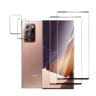 Afbeelding van Displaybeschermfolie van gehard glas, 4 stuks, compatibel met Samsung Galaxy Note 20 Ultra 5G, 3D Curved Edge to Edge, hardheid 9H, schokbestendig, krasbestendig, 2 stuks