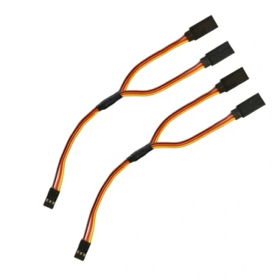 Afbeelding van Servo Y verlengkabel V kabel verlenging verdeler splitter compatibel met JR Futaba Robbe Graupner Hitec 15cm 22AWG RC (2 stuks)