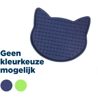 Afbeelding van Rosewood Likmat Kattenkop Slow Feeder Assorti Blauw Groen Vermindert Verveling Blijft Goed Liggen 17 5 x 2 cm