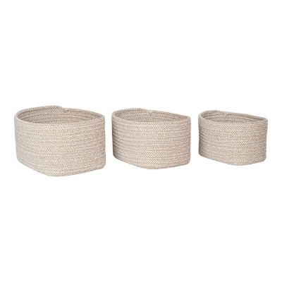 Afbeelding van Cadima Basket Basket, cotton, beige, set of 3