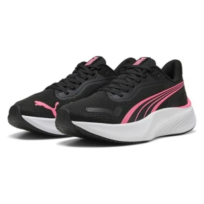 Afbeelding van Puma Unisex Pounce LITE Road hardloopschoen, zwart zon geslagen, 7 UK, Zwarte 40.5 EU