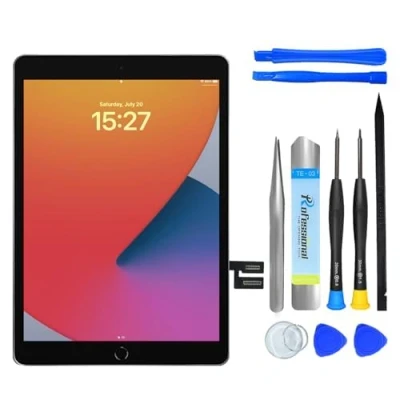 Afbeelding van NB+ Vervanging Voor iPad 7e 8e Generatie Touchscreen Digitizer 2019/2020 A10.2 Pre Geïnstalleerde Lijm (GEEN Home Button) Wit (zwart)