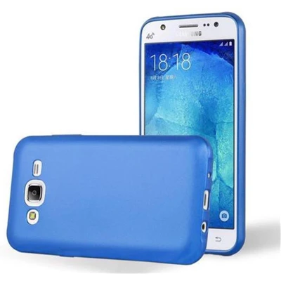 Afbeelding van Cadorabo Hoesje geschikt voor Samsung Galaxy J5 2015 in METAAL BLAUW Beschermhoes gemaakt van flexibel TPU silicone Case Cover