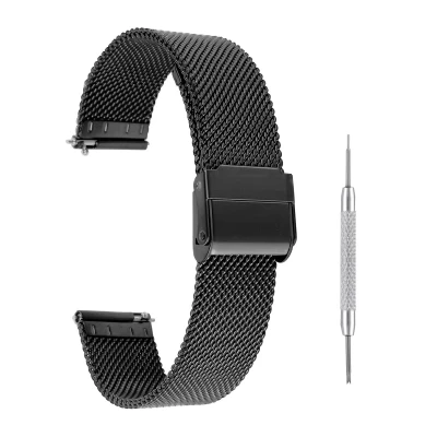 Afbeelding van &quot;TRANKIELO® Verstelbare Roestvrijstalen Horlogeband Quick Release Milanese Mesh Stijl 16mm, 18mm, 20mm Lug Breedte Veelzijdige Kleuropties &quot;