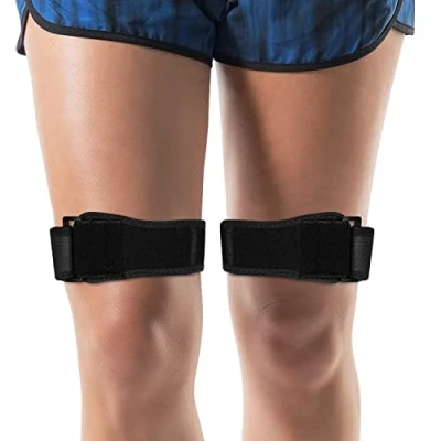 Afbeelding van supregear IT Bandriem voor Knie, 2 Pack Iliotibiale Knie Dijbeen &amp; ITB Syndroom Compressie Wrap Ondersteuning Verstelbare Ademende band Patellaire Tendonitis Osgood Schlatters