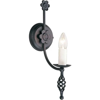 Afbeelding van Landelijke Wandlamp Steady Lighting Metaal Landelijk E14 L: 19cm Voor Binnen Woonkamer Eetkamer Zwart