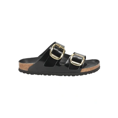 Afbeelding van Birkenstock dames Arizona slipper van leer in de kleur Zwart, maat: 37