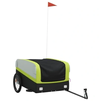 Afbeelding van vidaXL Fietstrailer 45 kg ijzer zwart en groen