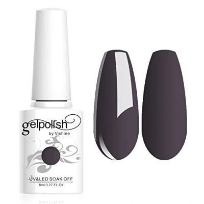 Afbeelding van Vishine Soak Off nagellak 8ml, semi permanent, UV, LED, nail art, manicure, basislak, donkergrijs, #1538