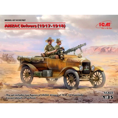 Afbeelding van 1:35 ICM 35707 WWI ANZAC Drivers (1917 1918) (2 figures) Plastic Modelbouwpakket