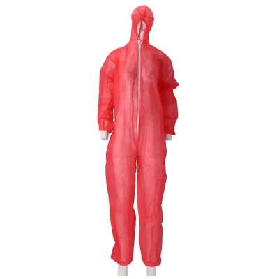 Afbeelding van Overalls CMT Coverall PP Non Woven met Ritssluiting Rood Maat XL