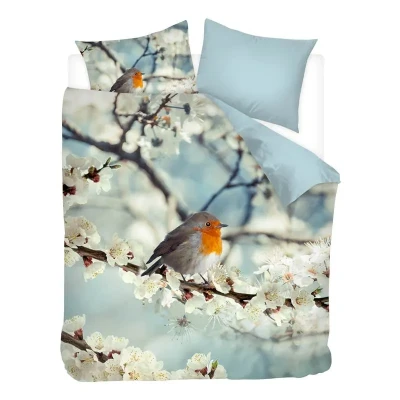Afbeelding van Snoozing Robin Flanel Dekbedovertrek Lits jumeaux 240x200/220 cm + 2 kussenslopen 60x70 Multi kleur