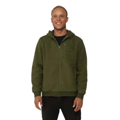 Afbeelding van DANISH ENDURANCE Fleece Jas met Capuchon voor Heren, Zak Rits, Groen, XXL