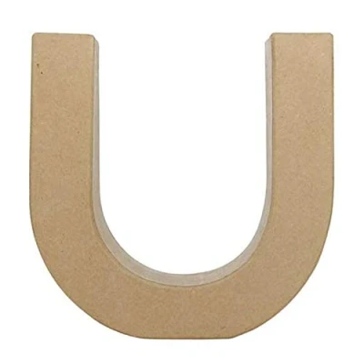 Afbeelding van Décopatch Ref AC414O Papier Maché Alfabet Grappige kleine letter &quot;U&quot; Leuk om te versieren met Papers, Lijm &amp; Vernis, 5 x 22 23cm Bruin