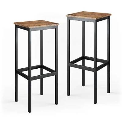 Afbeelding van Vicco Barkrukken set van 2 &quot;Fyrk&quot;, Eiken rustiek/Zwart, 34 x 78 cm delen