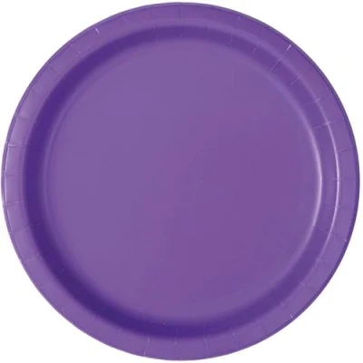 Afbeelding van Unique Milieuvriendelijke papieren borden 23 cm, kleur: neonpaars, 8 stuks (1 stuks), 47025EU, neon paars