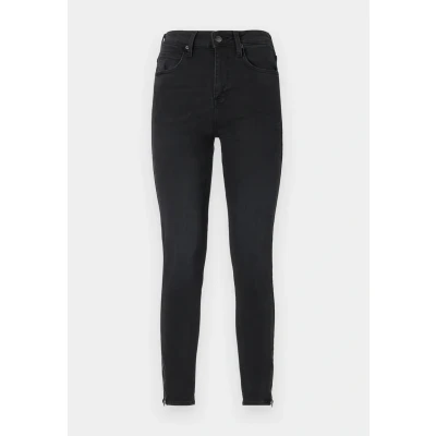 Afbeelding van Lee Scarlett Damesjeans met hoge rits, taille, skinny cropped fit, pijpen, True To Black, 27W x 33L