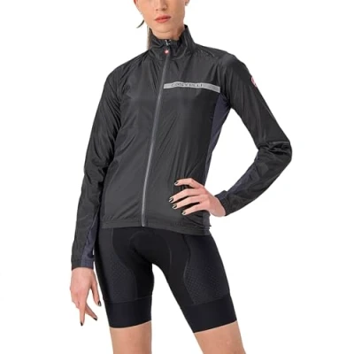 Afbeelding van Castelli Windstopper JACKET Dames Zwart Grijs SQUADRA STRETCH W LIGHT BLACK DARK GRAY L