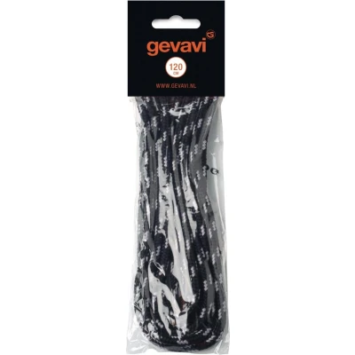 Afbeelding van Gevavi Veters Rond Zwart/Grijs 90 Cm