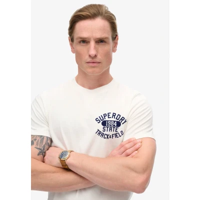 Afbeelding van Superdry Field Graphic Tshirt print, Heren, Maat: Large, New chalk white