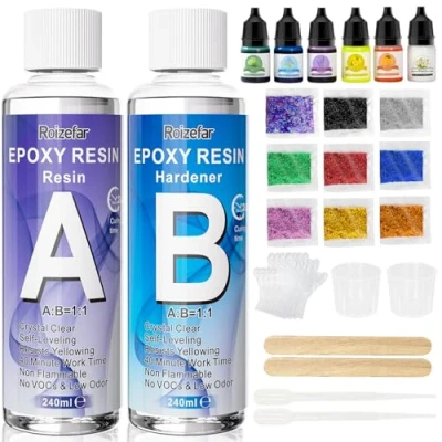 Afbeelding van Epoxyhars Giethars Craft Kit 480ml voor beginners met hars Pigment Glitter Casting Resin Starter kunstnijverheid Sieraden maken