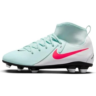 Afbeelding van Nike Performance JR Phantom LUNA II CLUB FG/MG Unisex Voetbalschoenen met kunststof noppen voor kinderen, Maat: 32, Mint/atomic red/off noir