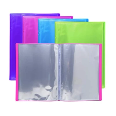 Afbeelding van Exacompta Ref 86770E Iderama Collection Semi rigide Display Book 240 x 320mm groot, geschikt voor A4 documenten, 30 zakken diverse kleuren (Pack van 4)