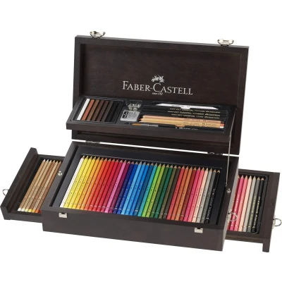 Afbeelding van Faber Castell kleurpotloden Art&amp;Graphic assortiment houten kist 125 stuks FC 110085
