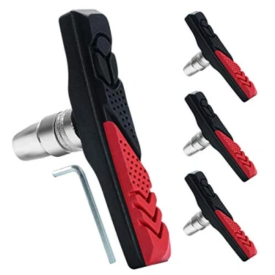Afbeelding van RUJOI 2 paar fietsremblokkenset, 72 mm V remschoenen met zeskantmoeren en ringen, remmen Brake vervangingsset voor cruiser MTB mountainbike