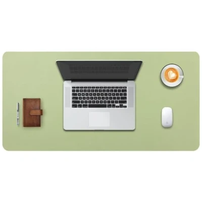 Afbeelding van DOBAOJIA Muismat Grote Mousepad XL, Bureaulegger Bureaumat, Bureau Vloeipapier Schrijfblok, Laptop Bureaumat voor kantoor/thuis, PU leer waterdicht + suède antislip 80 x 40 cm (Licht Groen)