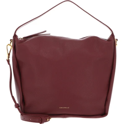 Afbeelding van COCCINELLE Leren Schoudertas Dorian Shoulder Bag Grained Leather Brandy Bruine