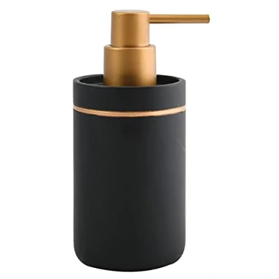 Afbeelding van Spirella zeepdispenser Bly met pomp vloeibare polyhars 300 ml duurzaam en robuust mat zwart goud