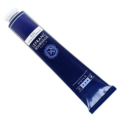 Afbeelding van Lefranc Bourgeois 810066 Fijne olieverf, gladde en sterk gepigmenteerde lichtecht, verouderingsbestendig 150ml Tube, Phthalo Blue