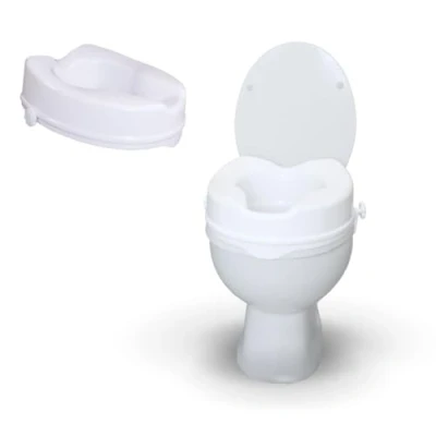 Afbeelding van Mobiclinic Titán Toiletverhoger 10 cm Zonder deksel Max 160 kg Toiletbril WC Verhoging Verstelbaar Wit Toiletzitting