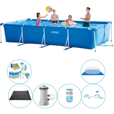 Afbeelding van Intex Frame Pool Rechthoekig 450x220x84 cm 7 delig Zwembad Set