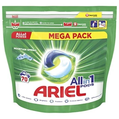 Afbeelding van Ariel Wasmiddel All in 1 Waspads Bergveer, 70 delig