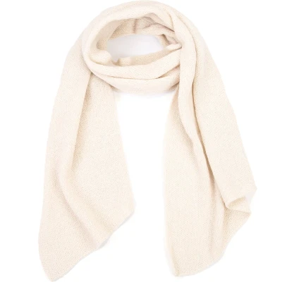 Afbeelding van Sjaal herfst winter dames omslagdoek acryl beige creme cadeautip
