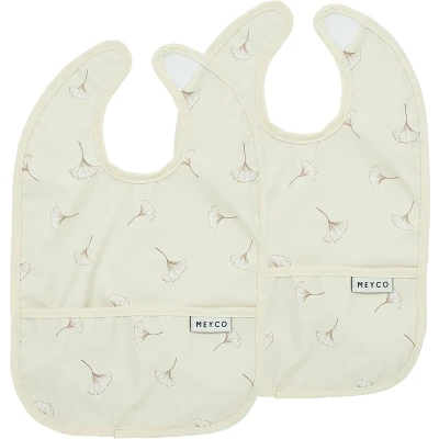 Afbeelding van Meyco Slabber Met Opvangbakje Gingko Soft Sand 2 pack