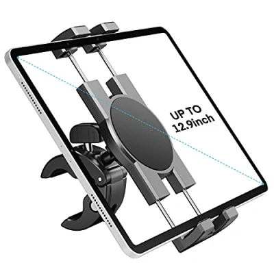 Afbeelding van KDD tablethouder, loopband, iPad houder, hometrainer, fiets, mobiele telefoonhouder, 360 draaibaar, spinning, stuur voor Pro, Mini, Air, Samsung Galaxy Tab,