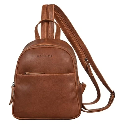 Afbeelding van STILORD &#039;Rey&#039; Dames Sling Bag Leer Kleine Vintage Rugzak Handtas 2 in1 Backpack Crossbody Borsttas Daypack Schoudertas Echt Leder, Kleur:toretto donker bruin
