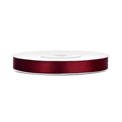 Afbeelding van Satijnlint Polyester Strik En Geschenkverpakking 6/12/25/38/50/100mm x 25m (Maat 6mm Kleur Bordeaux)