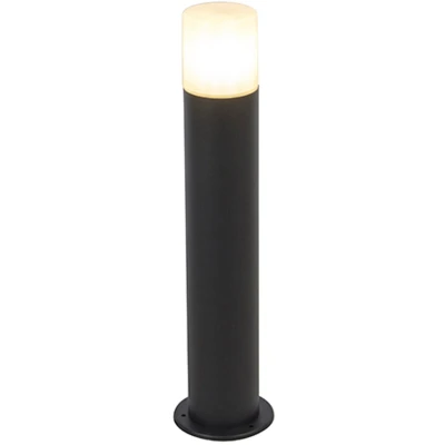 Afbeelding van QAZQA Buitenlamp zwart met opaal witte kap 50 cm Odense