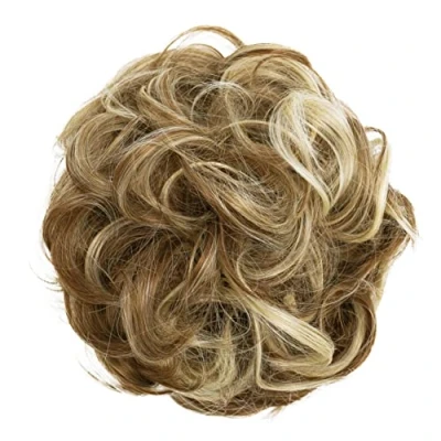 Afbeelding van CAISHA XL Haarstukje Haarwokkel Bruids Kapsel Opgestoken Volumineus Gekruld Knoet Bruinblond Mix G32E