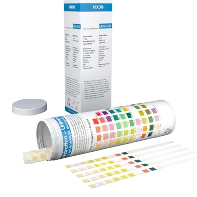 Afbeelding van 100 x 10 in 1 urinestrips, zelftest met indicatoren, gezondheidstest, urine analysestrips, urineweginfectie, ketose, diabetes, glucose, pH, eiwitten