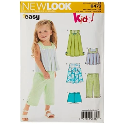 Afbeelding van New Look 6473 maat A kleine kinderen scheid patroon patroon, meerkleurig