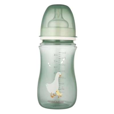 Afbeelding van Canpol babies Anti koliefles PP EasyStart GOOSE Zachte geurloze siliconen fopspeen zonder smaak, goed leesbare en nauwkeurige schaal, vergemakkelijkt het combineren van borstvoeding flesvoeding