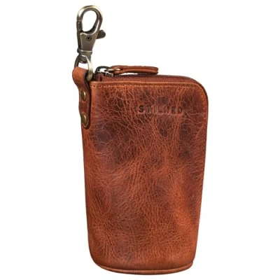 Afbeelding van STILORD &#039;Tanner&#039; Sleuteltasje Heren Leer Sleuteletui Auto Sleutelhouder met Sleutelhanger Mini Portemonnee Vintage Echt Leder, Kleur:kara cognac